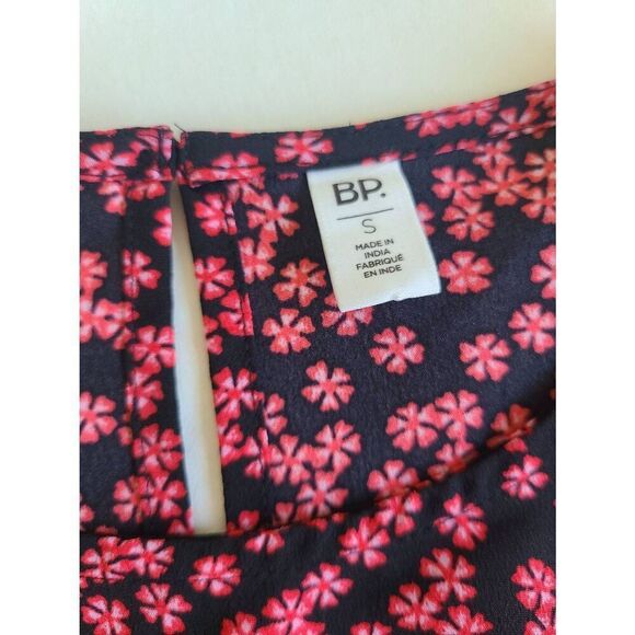 BP. Women's Floral Print Dress Small Black Graphic Blooms Long Sleeve Dress - Picture 3 of 6